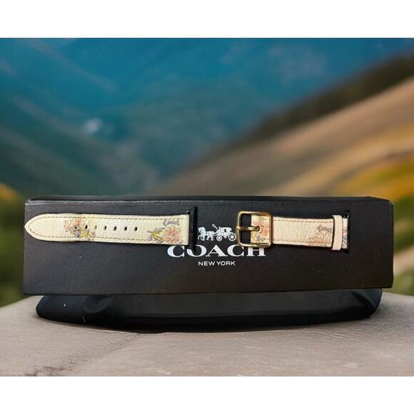 WATCH STRAP Coach Apple Watch Strap Pink & Purple Flowers W/Glitter Wrist wear - Picture 2 of 9